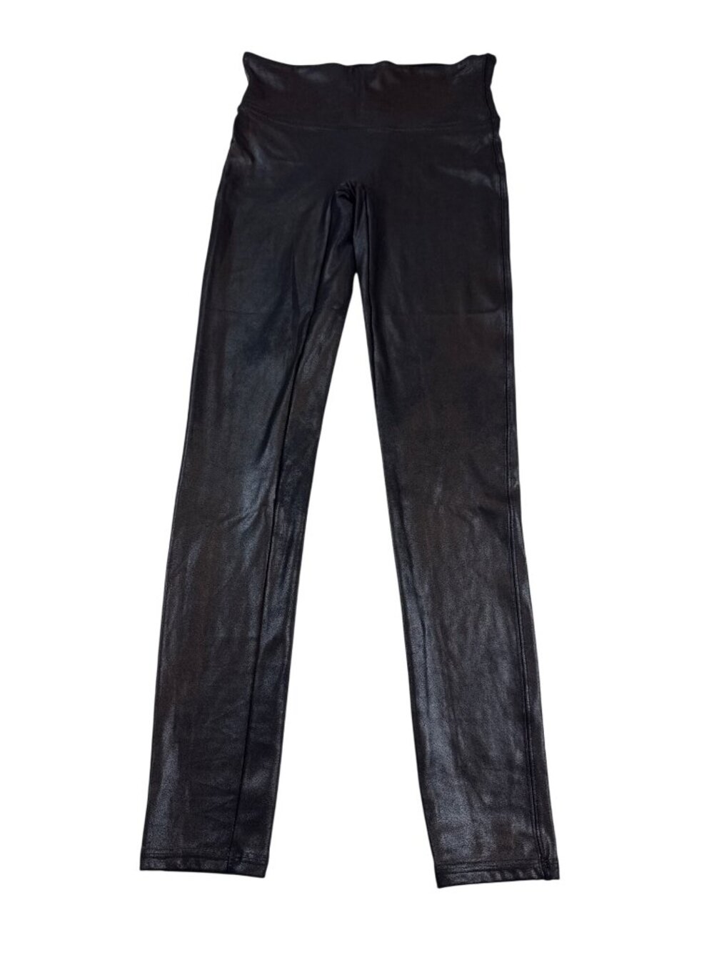 Spanx Faux Leather Leggings Size M Stretch Black High-Rise Pants (OO545)